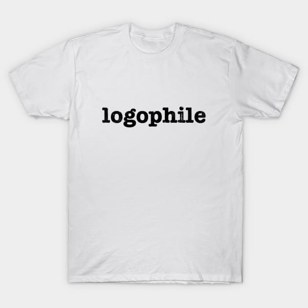 Logophile, Black T-Shirt by otterglot